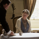 Spratt (Jeremy Swift) serving Violet Crawley, Dowager Countess of Grantham, (Maggie Smith), (Nick Briggs/Carnival Film & Television Limited 2014)